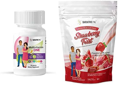 Bariatricpal Duodenal Switch Complete 30Day Supply Vitamin Pack (Capsule With 45Mg Iron Calcium Citrate Soft Chews With Probiotics French Caramel Vanilla)