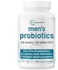 Micro Ingredients Probiotics For Men 100 Billion Cfu 40 Strains 120 Vegetarian Capsules Pre Probiotics Postbiotics & Enzymes Pre Probiotics Enzymes Saw Palmetto Pumpkin Seed & Lycopene