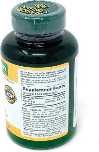 Nature'S Bounty Vitamin B-12 2500 Mcg 300 Quick Dissolve Tablets