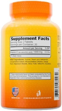 Alfa Vitamins Vitamin C Chewables Contains 1000Mg Easy To Chew Tablets Super Antioxidant Immune Booster 60 Tablets