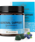 Herbamama Adrenal Support Gummies - Pure Adrenal Complex Supplement For Women With Ashwagandha Root Rhodiola Rosea & Magnesium - Vegan Non-Gmo - 60 Pectin-Based Blueberry-Flavored Chews