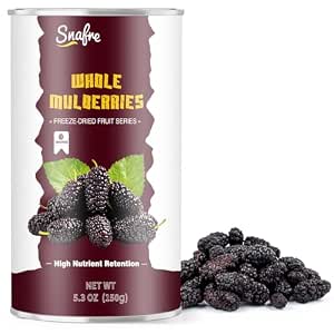 CO-OP 1950 Dried Black Mulberries, 180g/6.35oz, Rich in Antioxidants | Antioxidant-Rich Superfruit, High in Fiber, Naturally Sweet, Ideal for Snacking, Baking & Smoothies