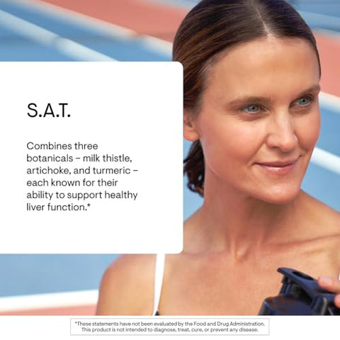 Thorne - S.A.T. - Milk Thistle Complex With Silymarin Artichoke & Turmeric Extracts For Liver Function & Digestion Support - Third-Party Certified - Gluten Dairy & Soy-Free 60 Capsules
