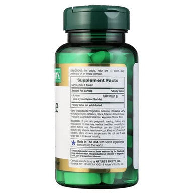 Nature's Bounty L-Lysine 1000 Mg Tablets 60 Count(Pack Of 4)