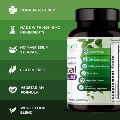 Emerald Labs Prenatal Clinical Multi - Prenatal Multivitamin With Methylfolate, Albion Chelated Gentle Iron, Whole-Food Ingredients & More - Soy & Gluten- - 120 Vegetable Capsules (30-Day Supply)