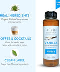 Sugar Free Vanilla Simple Syrup for Coffee, Cocktails, Matcha - Sweetened with Allulose and Monk Fruit - Infused with Real Vanilla - 13.5 oz