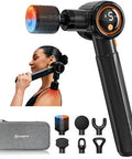 Napre Massage Gun With Heat And ColdMassage Gun Deep Tissue With Extension Handle & 3 Adjustable AnglesHandheld Percussion Back Massager For Muscle/Neck/Body Pain Relief6 HeadsWith Case