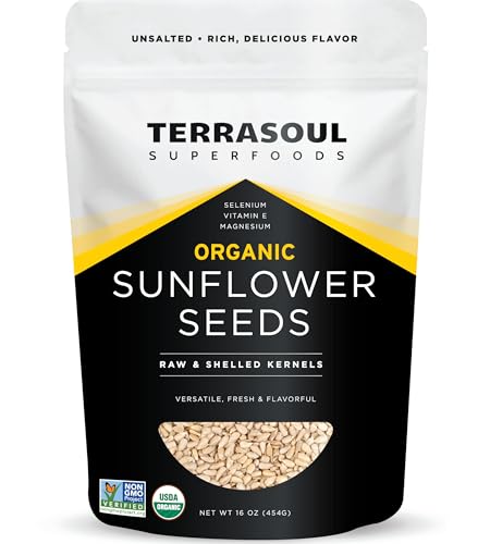 Terrasoul Superfoods Organic Hulled Sunflower Seeds 16oz Hulled Fresh Vitamin E
