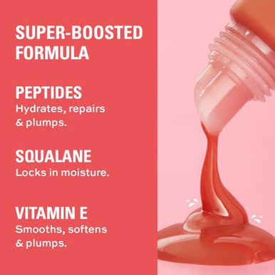 Revolution Beauty London Juicy Peptide Lip Balm Hydrating & Plumping Lip Balm With Sheer Color Infused With Vitamin E & Peptides Clear Ice 0.27 Fl. Oz