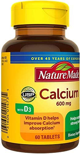 Nature Made Calcium With Vitamin D3 600Mg 60 Tablets