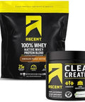 Ascent 100% Whey Protein Powder, Chocolate Peanut Butter 4 Lb & Creatine Monohydrate Powder, Unflavored 45 Servings