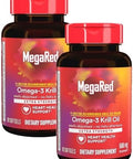 Megared Extra Strength 500Mg Omega3 Krill Oil Supplement With Epa/Dha No Fishy Aftertaste Supports Heart Health 80 Count Softgels (2 Pack)