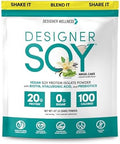 Designer Wellness Soy Isolate Protein Powder With Biotin Hyaluronic Acid And Prebiotics Vegan 0 Sugar Nongmo Angel Cake Vanilla 1.87 Lb