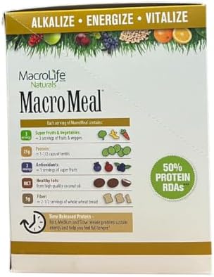 Macrolife Naturals Macromeal Vegan Chocolate Superfood Supplement Powder Protein + Greens Probiotics Digestive Enzymes Fiber - Energy Detox Immune - Non-Gmo Gluten- - 10 Packet Servings