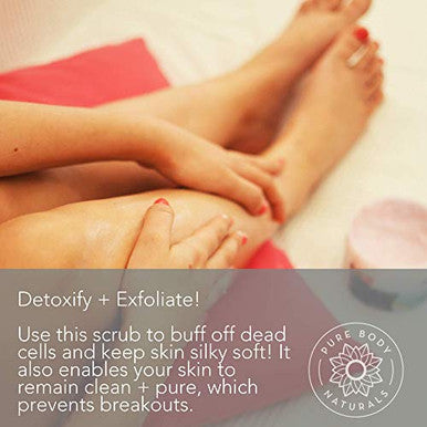 Pure Body Naturals Himalayan Salt Scrub, 12 Ounces Natural Face, Body, Hand, Foot And Skin Exfoliator Facial Exfoliating Pink Salt With Sweet Almond Oil, Jojoba Oil, Vitamin E, And Aloe Vera
