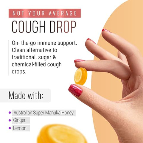 Berringa Australian Manuka Honey Lozenges, Ginger Lemon, MGO 900+, 5.3 oz, 30 count