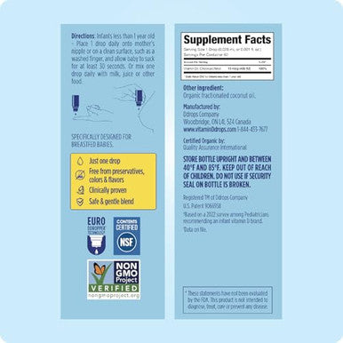 Ddrops Baby 400 Iu Vitamin D 60 Drops 1.7Ml (0.06 Fl. Oz (Pack Of 1))