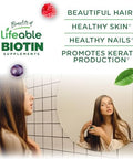 Lifeable Teens Biotin 10000mcg Gummies Vitamin B7 Vegan Biotin Supplement Great Tasting Biotin Gummies for Hair Growth Healthy Skin and Nails Biotin Vitamins for Teens 90 Gummies