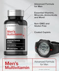 HorbAach Multivitamin For Men 60 Caplets Non-Gmo & Gluten Vitamins & Minerals Daily Supplement