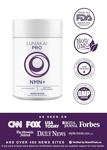 Lunakai Pro Usa Made Nmn Supplement 500Mg 6-In-1 With Tmg & Resveratrol 98 - Daily Nad & Energy Support For Healthy Aging & Cellular Health Nicotinamide Mononucleotide 60 Capsules