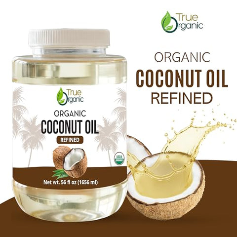 Refined Coconut Oil 56 fl oz | USDA Organic Certified | Organic Coconut Oil for Cooking and Baking. RBD Oil.