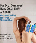 Hempz Biotin Conditioner - Triple Moisture Fresh Citrus - Peach & Grapefruit - For Growth & Strengthening Of Dry Damaged And Color Treated Hair Hydrating Softening Moisturizing - 17 Fl Oz