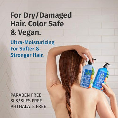 Hempz Biotin Conditioner - Triple Moisture Fresh Citrus - Peach & Grapefruit - For Growth & Strengthening Of Dry Damaged And Color Treated Hair Hydrating Softening Moisturizing - 17 Fl Oz