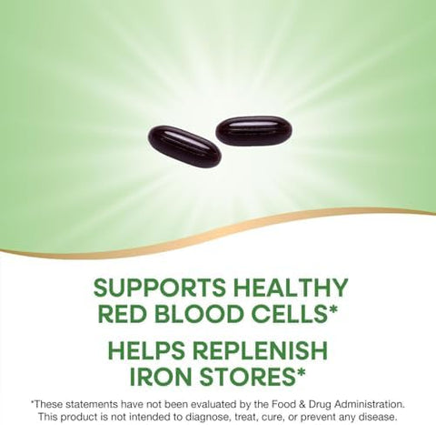 Naturea A' A" S Way Ultimate Iron Healthy Red Blood Cells 50 Mg Per Serving GlutenFree 90 Softgels