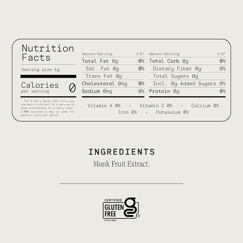 Julian Bakery Pure Monk | v25% Monk Fruit Extract | Sweetener | Sugar Free | 3.5oz | 100 Servings