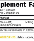 Bucked Up Vitamin B1 500mg Capsules Essentials 90 Servings
