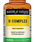 Mason Natural Vitamin B-Complex, 300-Day Supply, For Normal Nerve Support And Energy Metabolism, 100 Softgels (Pack Of 3)