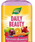 NatureS Way Alive Hair Skin and Nails Premium Gummies Beauty Formula With Collagen Biotin Vitamins C and E Strawberry Flavored 60 Gummies