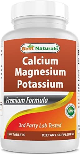Best Naturals Calcium Magnesium Potassium 120 Tablets Nongmo & Gluten