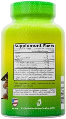 Alfa Vitamins Salmon Oil 100 Softgels Fish Oil Epa Dha Essential Fatty Acids 100 Softgels