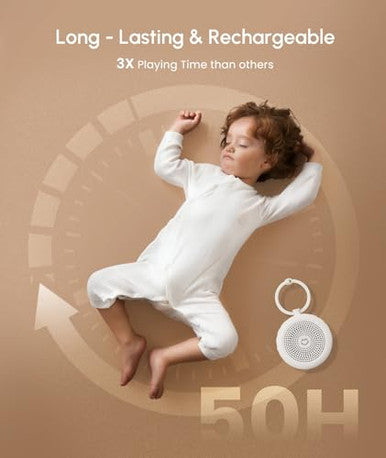 Tcnoll Portable White Noise Machine For Sleeping 29 Soothing Non-Looping Sounds For Adults & Kids 50H Babies Sleeping Sounds Machine Timer Memory Function Traveling For Relax-2026 Updated Version