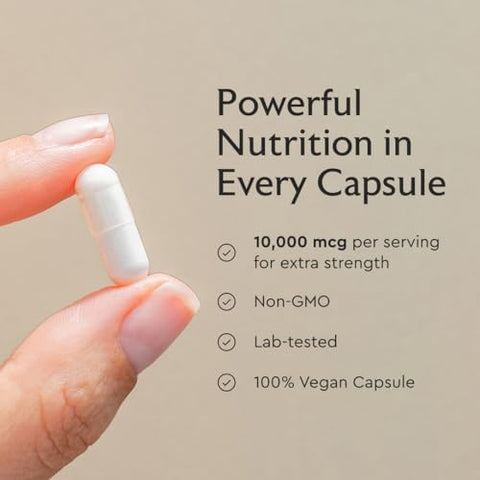 Alaya Biotin 10000 mcg for Healthy Hair Skin and Nails Non GMO Vegan 90 Capsules