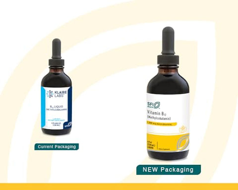 Sfi Health Klaire Labs Vitamin B12 Liquid - Methylcobalamin B12 Drops - Formulated For Superior Absorption - Support Healthy Cognition & Efficient Nutrient Delivery - Vegan (120 Servings 4 Fl Oz)