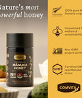 Comvita Manuka Honey UMF 18+ (MGO 696+) - Raw Manuka Honey New Zealand, Pure & Unpasteurized, Superfood for Immune Health, Use in Tea, Wild, Monofloral, Non-GMO - 250g (8.8 oz)