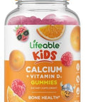 Lifeable Calcium With Vitamin D Kids + Iron & Vitamin C Kids Gummies Bundle Great Tasting Vitamin Supplement Gluten Gmo Chewable Gummy