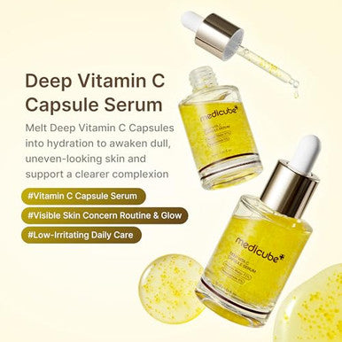 Medicube Deep Vita C Capsule Serum & Cream Duo: Liposome Vita C Capsule Serum And Vita C Capsule Cream | Hydrating Vitamin C Capusle For Dull Uneven-Looking Skin