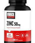 Force Factor Zinc 50Mg, Zinc Supplements With Zinc Oxide Powder, Zinc Gluconate, And Zinc Citrate For Immune Support And Immune Health, High-Potency, Vegan, Gelatin Free, Non-Gmo, 240 Tablets