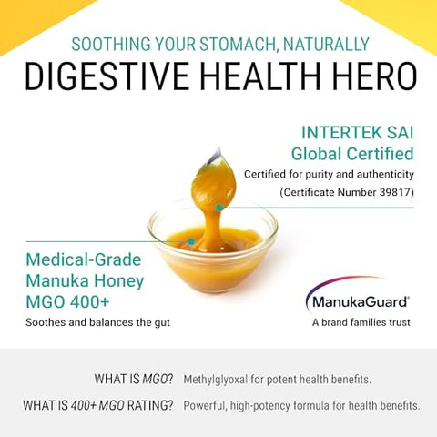 ManukaGuardÃ‚Â® Medical Grade Manuka Honey MGO 400+ | 100% Authentic New Zealand Manuka Honey | Healing Honey for Immunity Boost | 8.8 oz