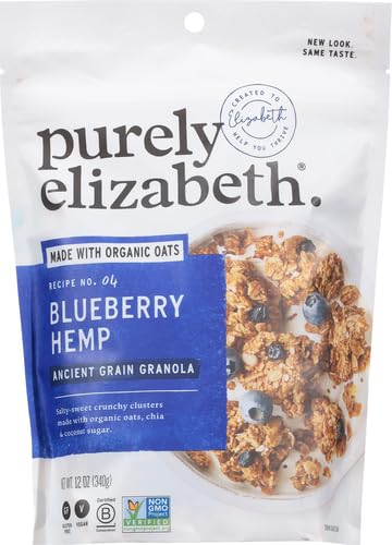 Purely Elizabeth Ancient Grain Granola Cereal Blueberry Hemp, 12oz (Pack of 2)
