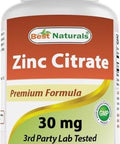 Best Naturals Zinc 30Mg Supplements (As Zinc Citrate) Zinc Vitamins For Adults Immune Support 120 Tablets (120 Count (Pack Of 2))