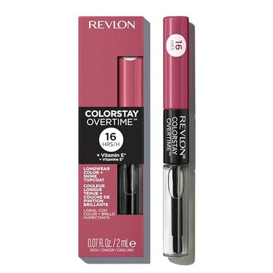 Revlon Liquid Lipstick With Clear Lip Gloss Colorstay Overtime Lipcolor Dual Ended With Vitamin E 005 Infinite Raspberry 0.07 Fl Oz