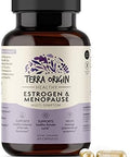 Terra Origin Multisymptom Menopause Supplements For Women Menopause Support For Night Sweats Hot Flashes & Mood Swings Dim Black Cohosh Dong Quai Chaste Tree Berry 60 Capsules
