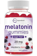 Micro Ingredients Melatonin 20Mg Gummies For Adults 120 Count Sleep Aid 10Mg Melatonin Per Gummy Sugar Free Blackberry Cherry Flavor No Drug Non-Habit-Forming Non-Gmo Gluten Free