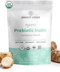 Sprout Living Organic Inulin With Fos Prebiotic Powder Soluble Fiber For Leaky Gut Bloating Digestion Feed Friendly Bacteria (Probiotics) 1 Scoop Daily 1 Lb (90 Servings)