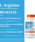 Doctor'S Best L Arginine Supplement For Men & Women - L-Arginine 1000 Mg Per Serving Supports Nitric Oxide (No) Levels Sustained Plus Immediate Release 120 Bilayer Tablets