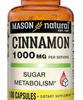 Mason Natural Cinnamon 1000 Mg 100 Capsules (Pack Of 3) Herbal Dietary Supplement
